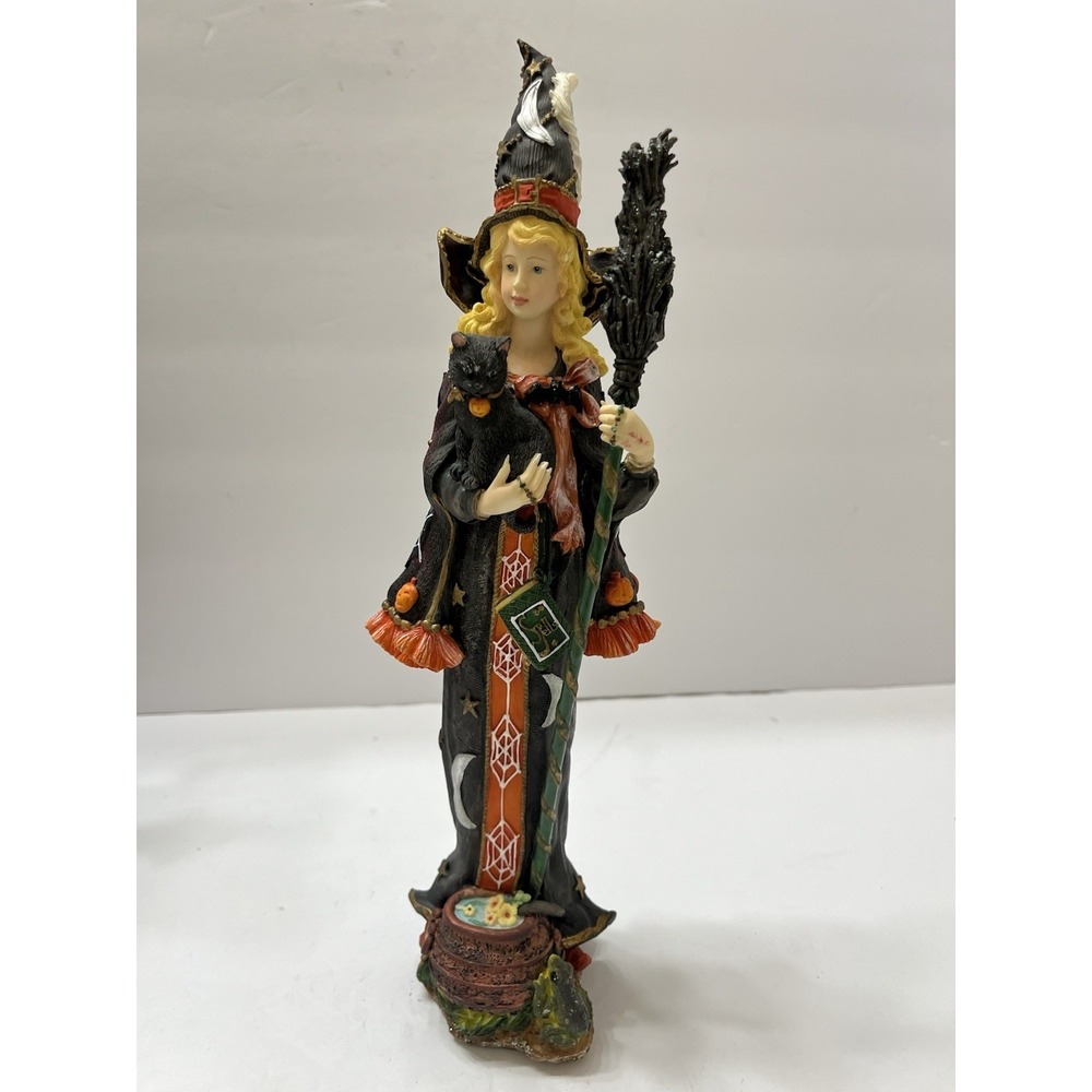 Vintage Lenox Bewitching Beauty Witch Figure Pencil Series 2001 Detailed 12" Cat